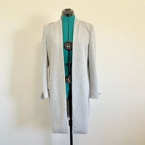 Noel Asmar Light Gray Open Front Long Jacket Cardigan